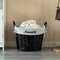 Wickerwise Handwoven Laundry Basket with Liner & Handles - Boho Decorative Storage Hamper for Clothes Blankets Pillows and Towels - Ideal for Laundry Room Bathroom Bedroom and Living Room